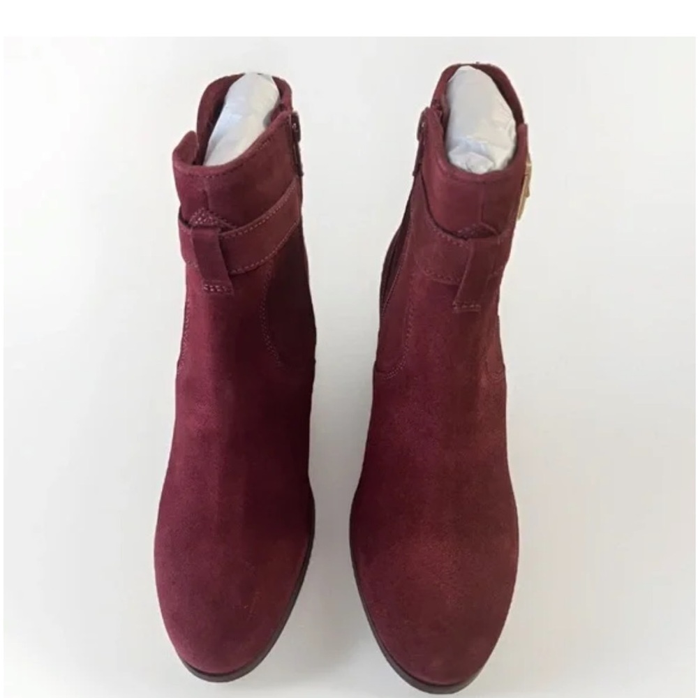 Diba sleek booties burgundy suede ankle boots - Picture 11 of 15